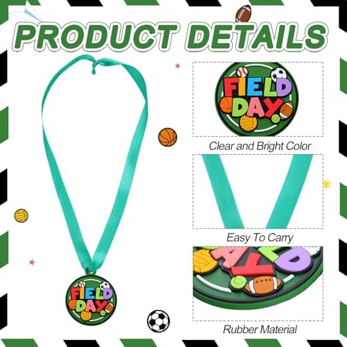 24 Pcs Sport Ball Award Medal Bulk with Ribbon
