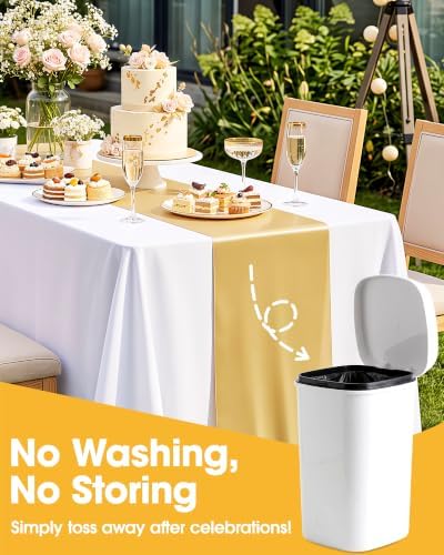 Niuara Gold Plastic Table Runner Party Decorations, Disposable, 4 Pack