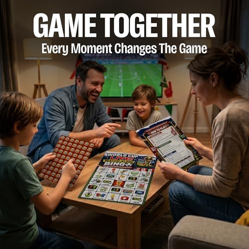 Soccer Bingo Game 24 Players - 2026 Soccer Watch Party, 470 Chips
