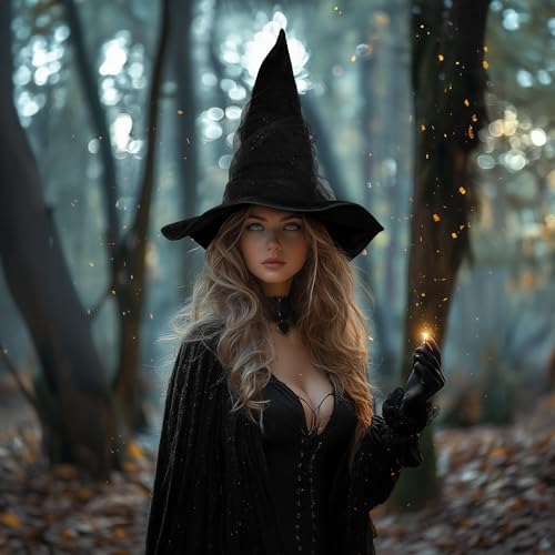 HOMELEX Witch Hat for Women, Adult Halloween Costume Hat