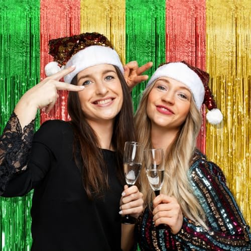 10 Pack Hawaii Backdrop Party Decorations Tinsel Curtain Summer Party Streamer Foil Fringe Birthday Decorations Photo Booth Vibrant Theme Christmas Beach Baby Shower Graduation Decor