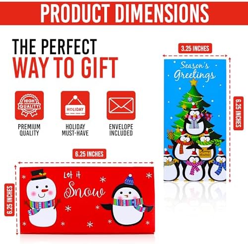 Iconikal 30-Pack Christmas Gift Card Money Holders