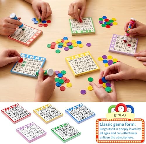 Harloon 500 Sheets Disposable Bingo Game Cards, Fresh Color