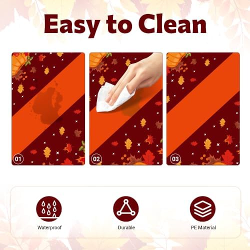 Childom Thanksgiving Tablecloth,3 Pack Disposable Plastic Tablecloth 54x108 Inch Thanksgiving Decorations,Pumpkin Maple Leaf Party Table Cover for Home Table Decor,Birthday Party Supplies