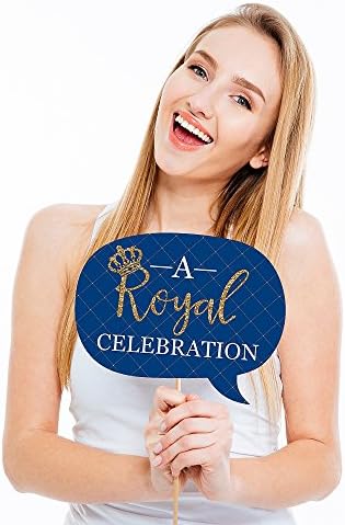 Royal Prince Charming Photo Booth Prop Kit, DIY Cardstock Props - 20pc