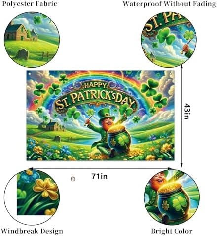 St Patricks Day Photo Backdrop St Pattys Day Decoration for Home