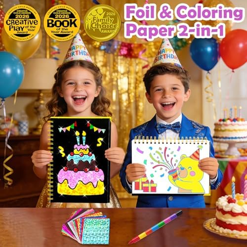 FUNNYB&G Foil Art Craft Kit for Kids, Sparkly Birthday Gift Toy for Kids
