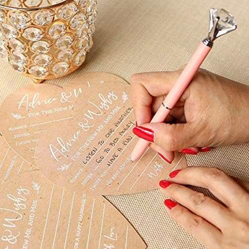 Kate Aspen Wedding Advice And Wishes For The Mr And Mrs - Heart Shaped Cards (Set of 50) Rustic Kraft Paper