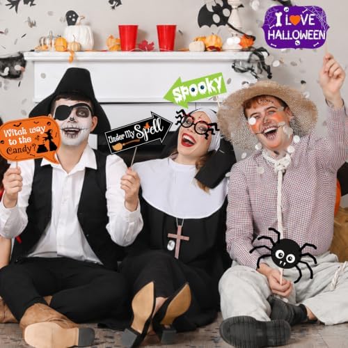 Halloween Photo Props,Spooky Halloween Deocorations Photo Booth Props