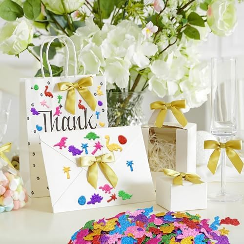 Foam Stickers, 581 PCS 3D Glitter Foam Dinosaur Stickers, 7 Colors