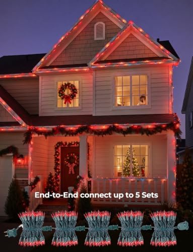 Brightown Red Christmas Lights, 20FT 100 Count Incandescent Mini String Lights, Connectable Waterproof Fairy Light Christmas Decorations for Indoor Outdoor Xmas Tree Garland Garden Patio Party Decor