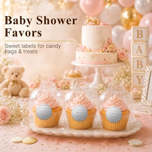 100 x A Sweet Thank You Embossed Sticker Labels Wedding Party Shower Favor Raised Silver Foil Stickers Sweet Treat Sticker for Wedding 1.57” (Silver)