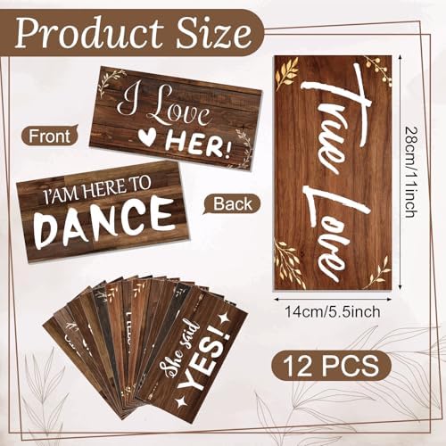 DERTE 24 Designs Rustic Wedding Photo Booth Props 11x5.5 Inch