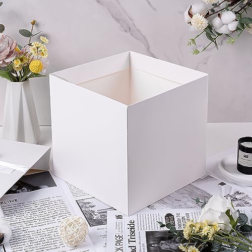 Elephant-package Medium Gift Box with Lids, Ribbon and Paper Filler, for Birthdays, Mother's Day, Bridal Showers, Weddings, Baby Showers - Collapsible, 8.7", 1 Pack, White