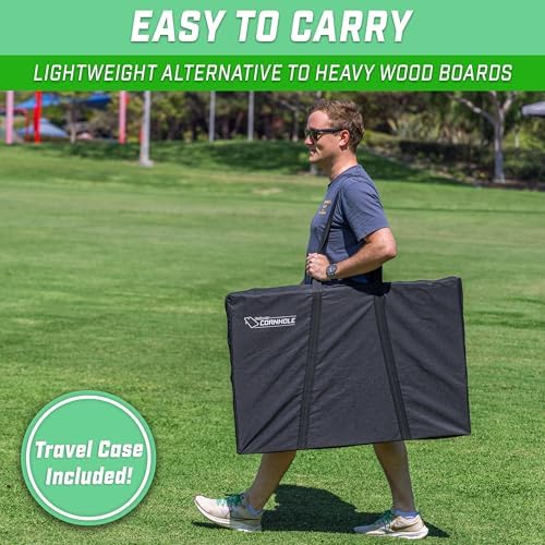 GoSports Portable Cornhole Sets- Includes 2 Boards, 8 Bean Bags, Carry Case