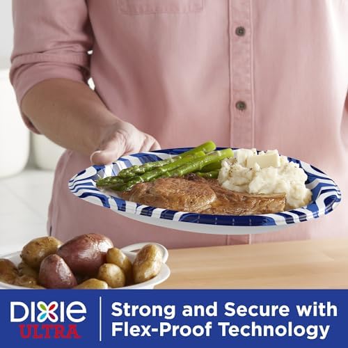 Dixie Ultra Large Paper Plates 10 Inch, Heavy Duty Disposable Plates, 44 ct