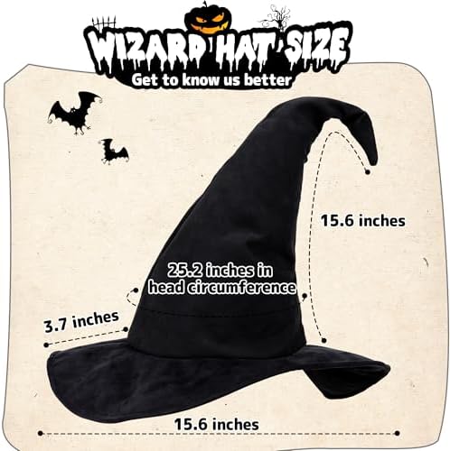 Ibeauti Wizard Hat for Adult Halloween Costume Witch Hat Cosplay Accessory