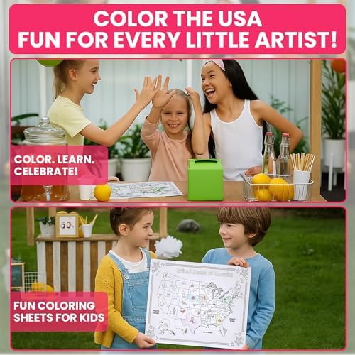 Iconikal Patriotic Coloring Placemats 22 Double-Sided 14x10