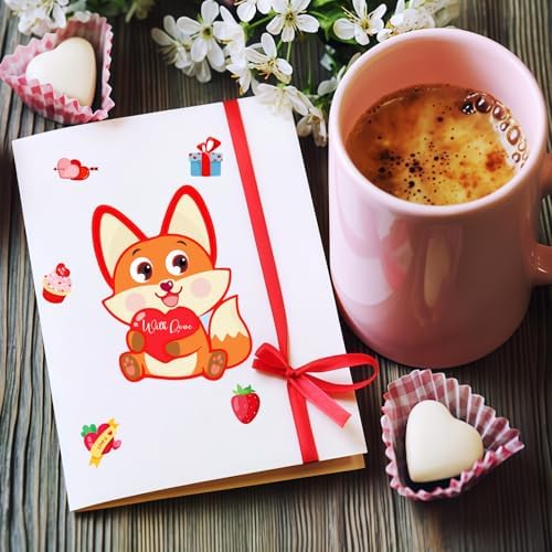 48 Sheets Valentine Stickers Crafts for Kids, Make a Face Sticker for Valentine's Day Activities Toddlers Kids Classroom Goodie Bag, DIY Valentine's Animal Stickers for Party Favors Decorations