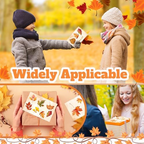 Motiskyy 100 Pcs Maple Leaf Greeting Cards with Envelopes for Thanksgiving