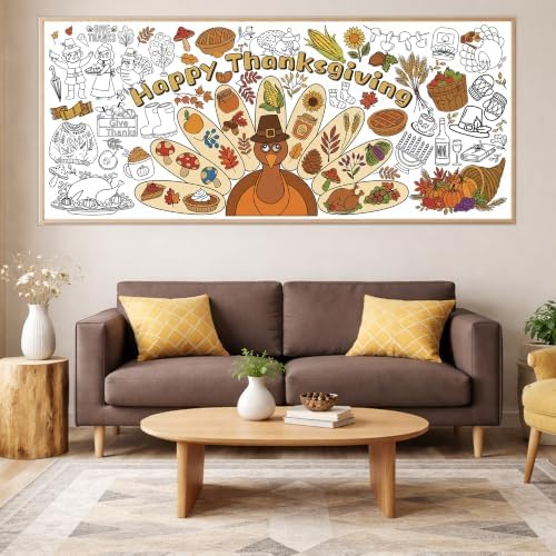 Thanksgiving Giant Coloring Poster/Tablecloth -Thanksgiving Crafts for Kids