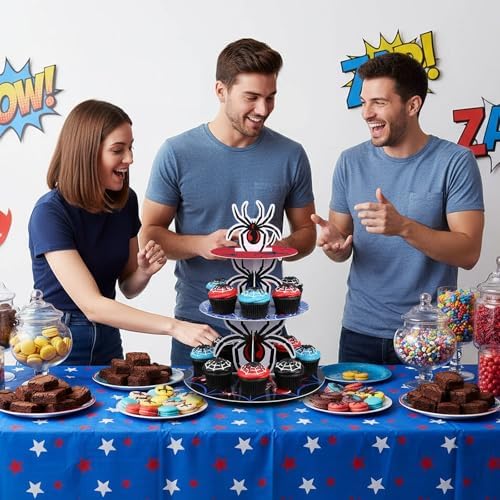 3 Tier Spider Cupcake Stand Spider Birthday Party Decorations