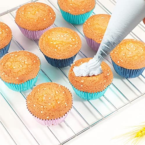 Caperci Sky Blue Foil Cupcake Muffin Liners Standard Baking Cups 150pcs