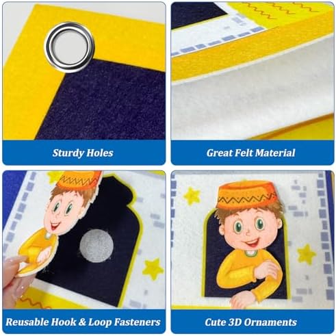 Cinrobiye DIY Ramadan Craft Kit – Eid Crafts & Activities, Reusable Felt Mosque, Moon & Stars Set for Classroom, Home, Islamic Holiday Decorations, Party Supplies