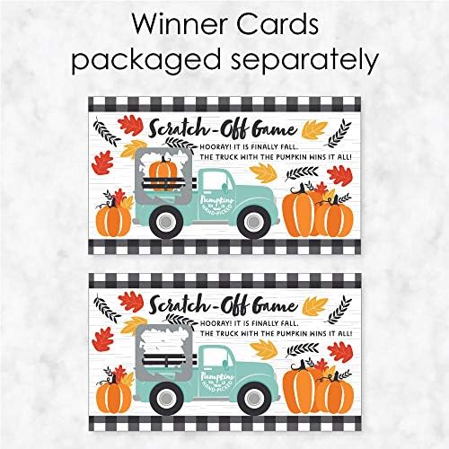 Big Dot of Happiness Fall Truck - Thanksgiving & Halloween Party Game - 22 Count Scratch Offs (Pack of 2)