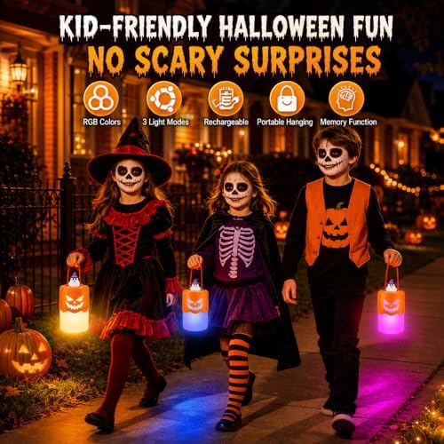 Rechargeable Halloween Pumpkin Lantern Light Collapsible Jack O Lantern