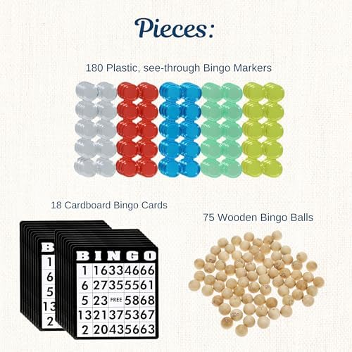 WE Games Retro Bingo Game Set with Metal Rotary Cage, Deluxe Wooden Master Board, Wood Balls, Party Games for Families, Fairs, and Churches