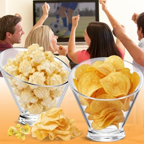 LemonRoad 6 Pcs Clear Plastic Serving Bowls with Scoops, Candy Bowls for Party Table, Disposable Angled Buffet Containers Dishes for Salad Fruit Snacks Appetizer Bar Catering Supplies(12oz)