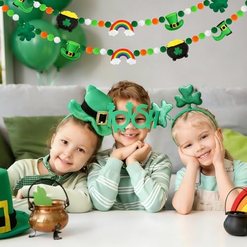 Jansun 8.2Ft 3D Felt St. Patrick's Day Garland