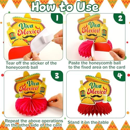 10Pcs Fiesta Party Decorations Mexican Cinco De Mayo Centerpieces