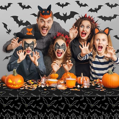 Childom 3 Pack Halloween Tablecloth Rectangle Table,Halloween Decorations