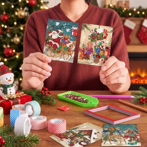 Saillong 24 Pcs Christmas Mini Diamond Painting Kits with Frames Set