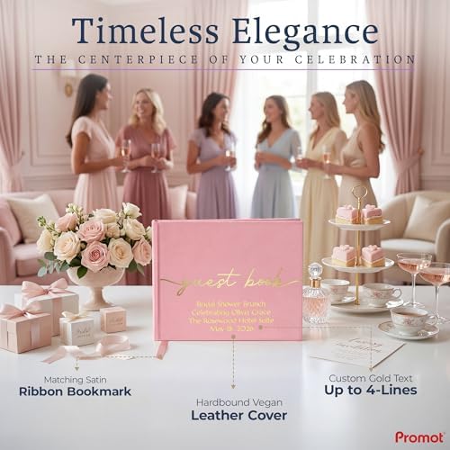 Promot Personalized Guestbook (Pastel Pink) - 110 Lined Pages