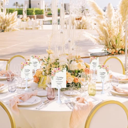 24 Pcs White Table Number Holder Metal 3.15 in Place Card Holder