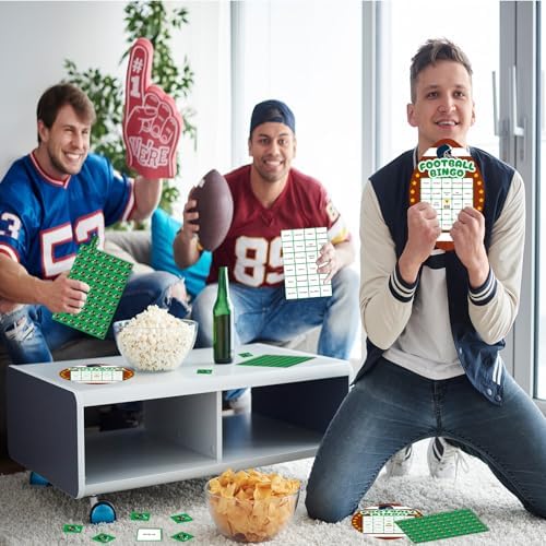 YQUQWN Football Bingo Game Cards Set Football Party Supplies 24 Players Includes Bingo Cards and Markers for Party Supplies Sports Events Activities