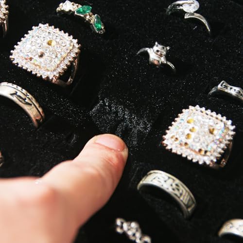 Ring Organizer Box for Jewelry,Rings Cufflinks Storage Case,Black