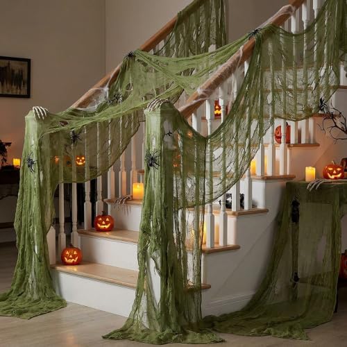 Tlswshsy 500'' x 39''Large Halloween Creepy Cloth, Spooky Gauze Decoration