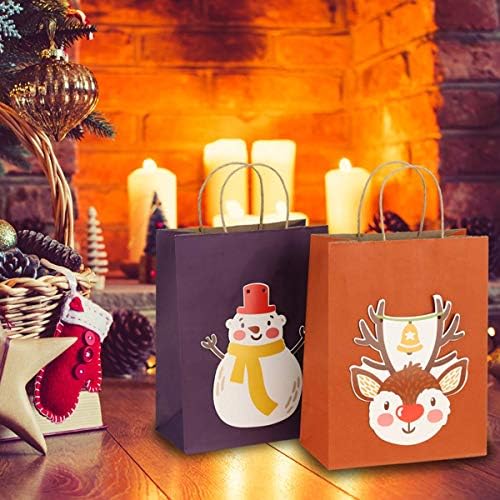 BagDream Medium Gift Bags with Handles 8x4.25x10.5 Inch Orange 100 Pcs Bulk