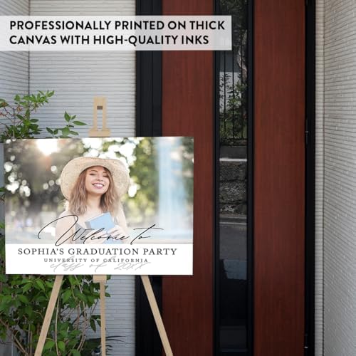 Andaz Press 16x20-Inch Personalized Canvas Welcome To My Graduation Party Sign, Classic, Custom Photo Class of 2026 Graduation Party Decorations, Graduation Welcome Sign, Personalized Graduation Sign