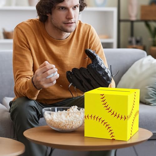 Hxezoc Softball Card Box Sports Party Favors Post Box Cardboard Receiving Money Holder for Softball Theme Wedding Reception, Baby Showers, Anniversary, Birthday Party, Table Centerpiece Decorations