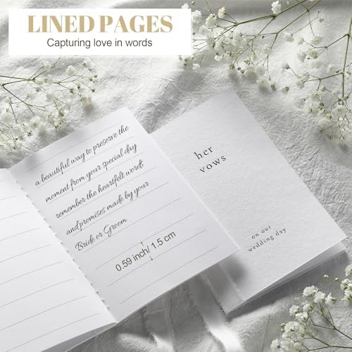 Engrowtic 2 Set Wedding Vow Books His Her A6 Pocket Size,White