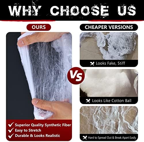 1700 sqft Spider Webs Halloween Decorations Bonus with 150 Fake Spiders, Super Stretch Cobwebs for Halloween Indoor and Outdoor Party Supplies