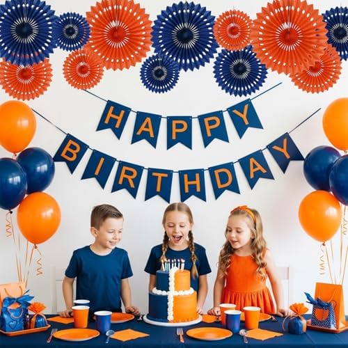 BEISHIDA Honeycomb Round Paper Fans Blue Orange Hanging Party Decoration