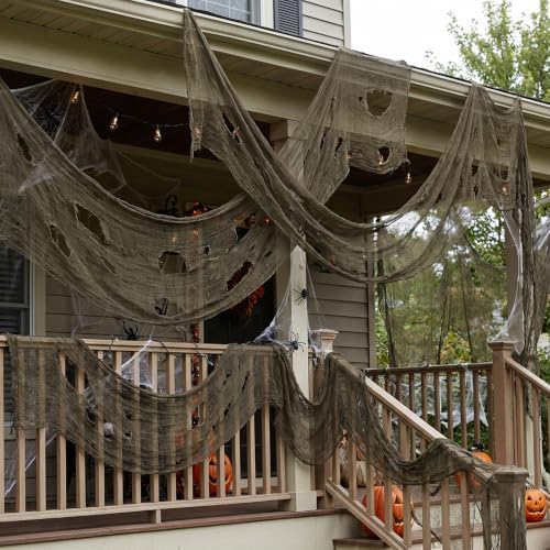 197"x71" Charcoal Gray Creepy Cloth, Fine Mesh Halloween Gauze Fabric Cloth