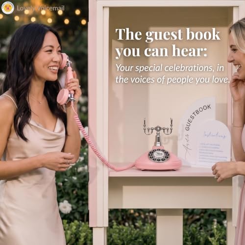 Audio Guest Book, Voicemail Phone Guestbook, Pink Button