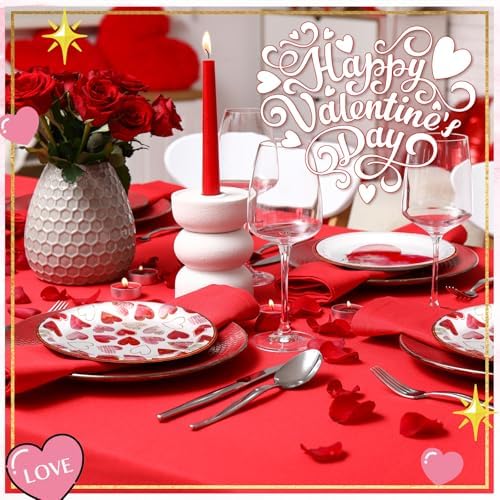 100 Pcs Valentine‘s Day Paper Plates 9 Inches Disposable Round Heart Plates for Valentine‘s Day Party Table Decor